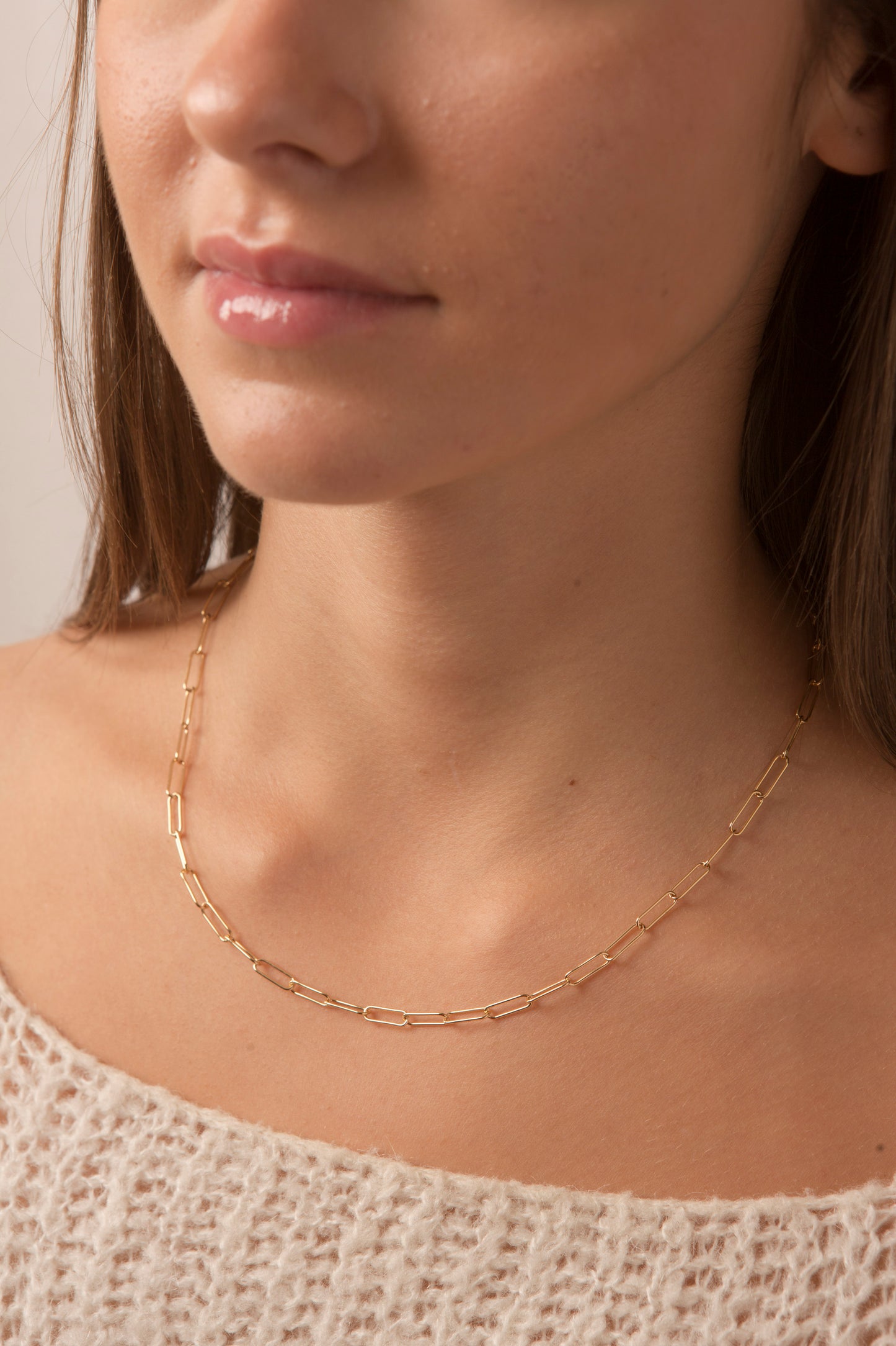 collier maille allongée fine