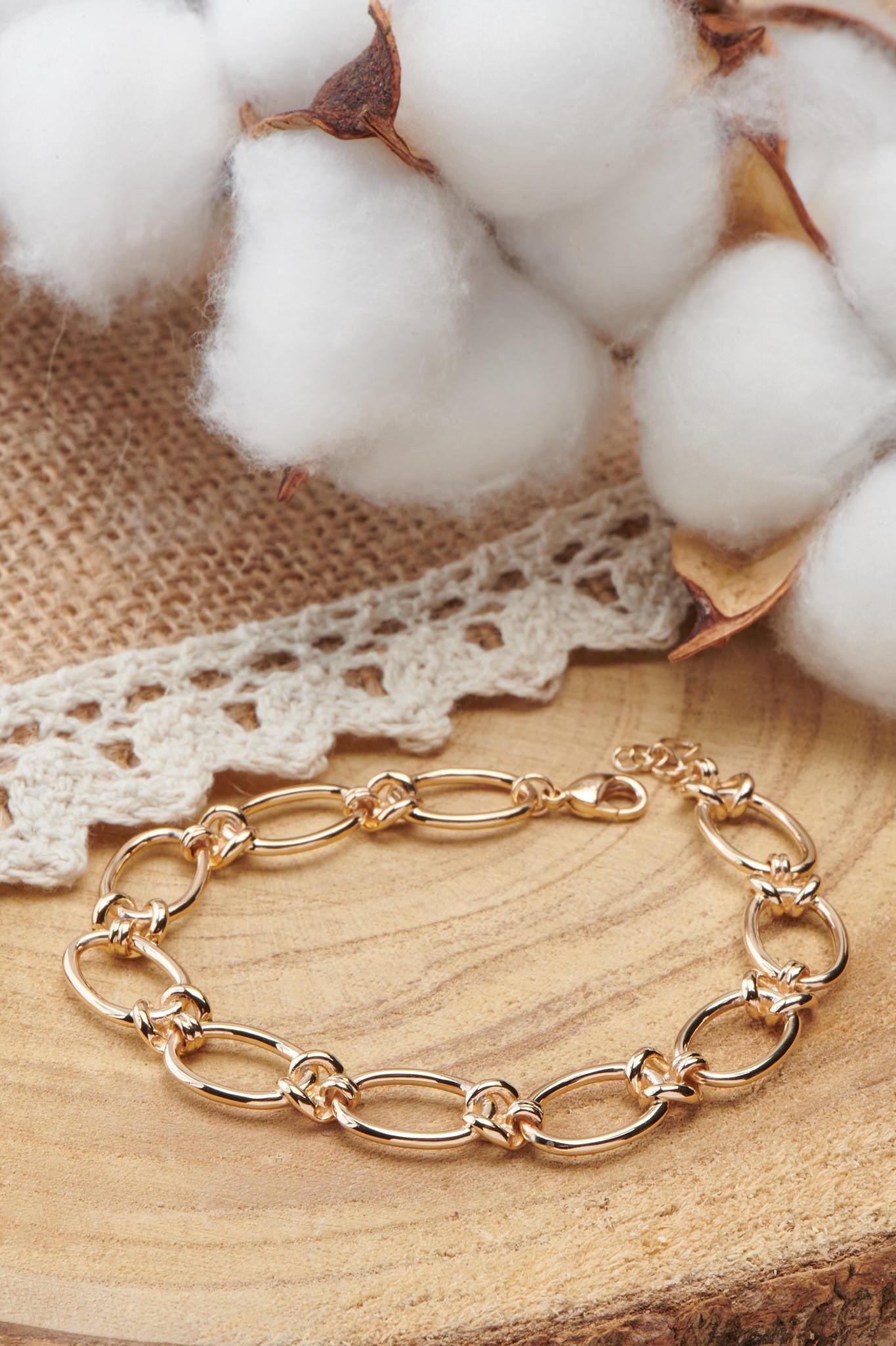 Bracelet en plaqué or Maille ovale