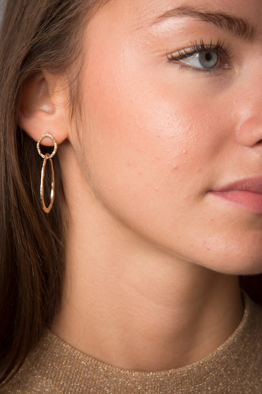 boucles d'oreille avec anneaux froissés