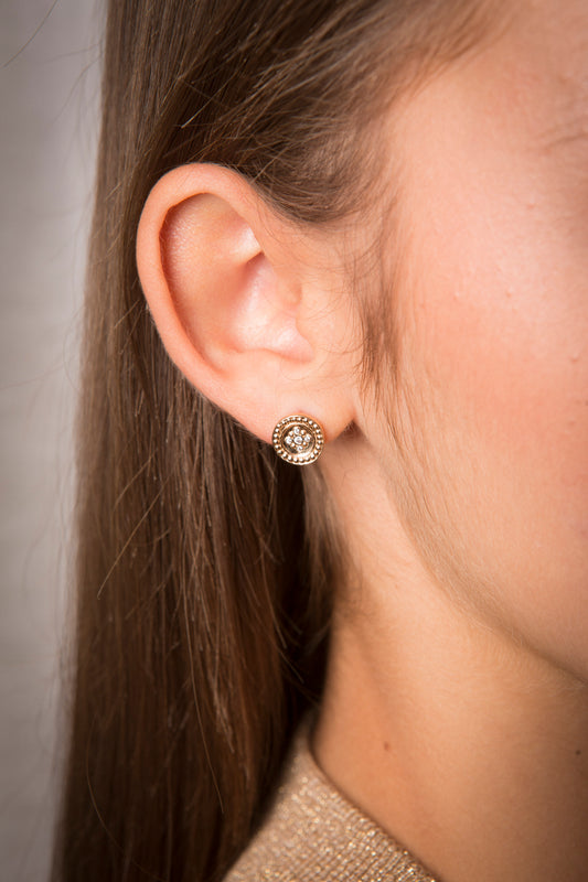 boucles d'oreilles puces en plaqué or