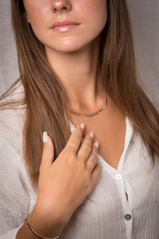 collier or maille gourmette