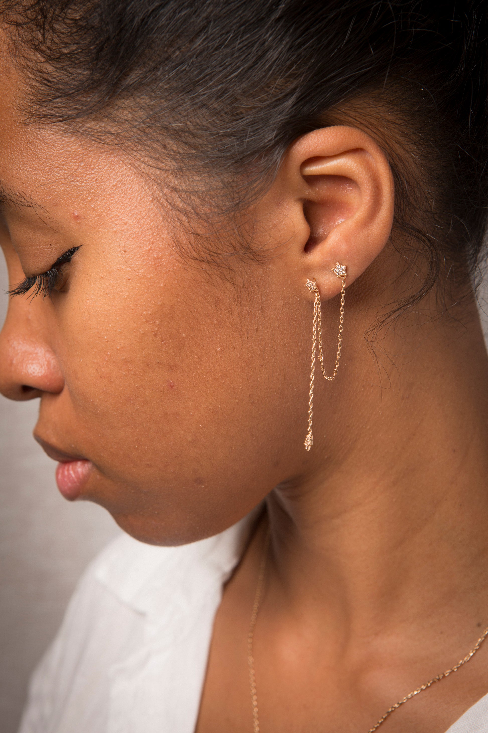 boucle d'oreilles pendantes plaqué or
