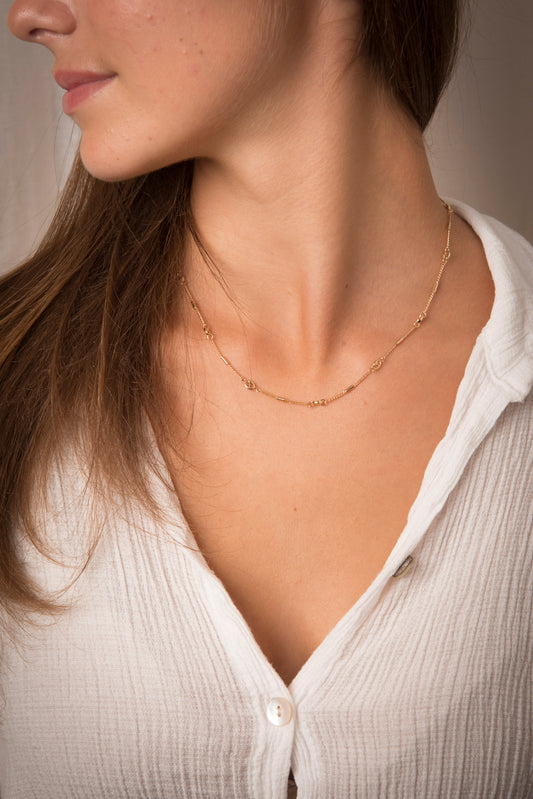 collier maille grain de café