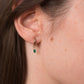 créoles plaqué or avec zirconium vert