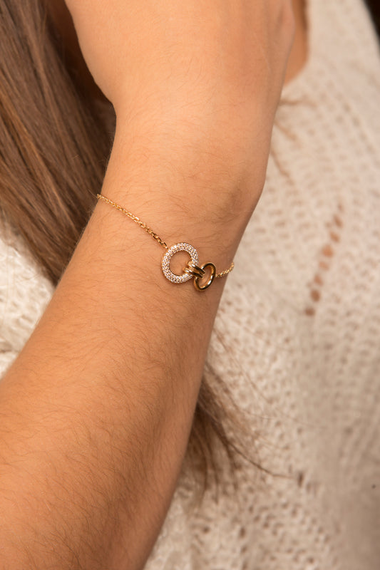 bracelet plaqué or avec oxyde de zirconium