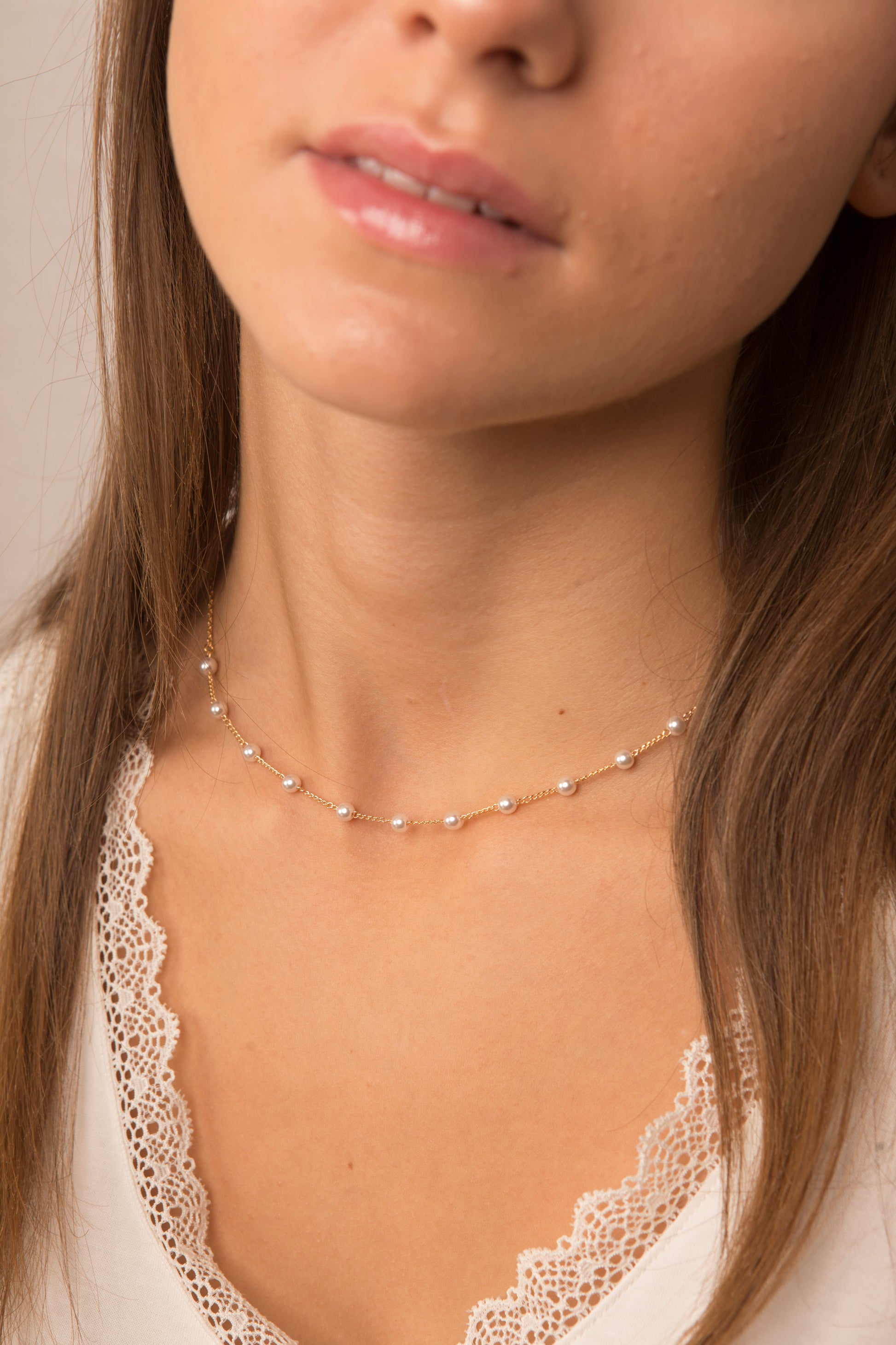 collier plaqué or perle