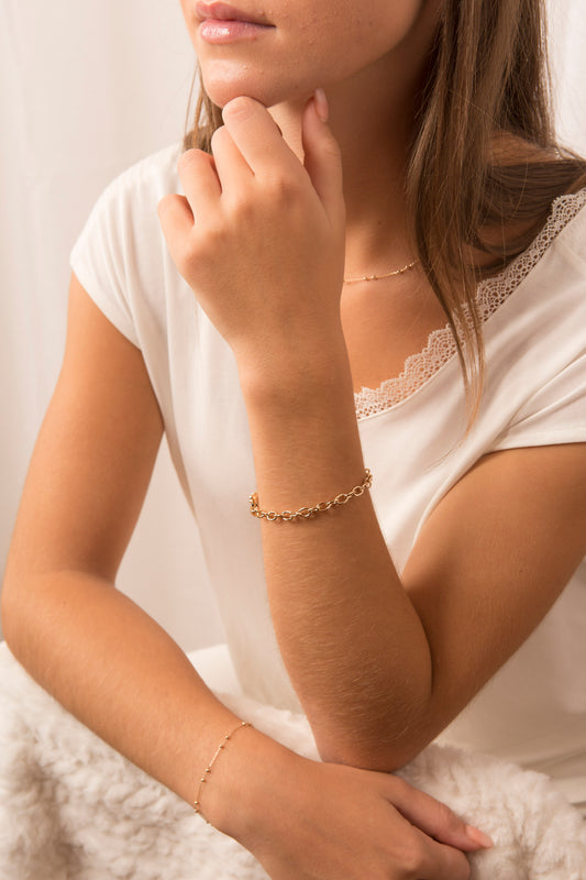 bracelet plaqué or avec grosse maille