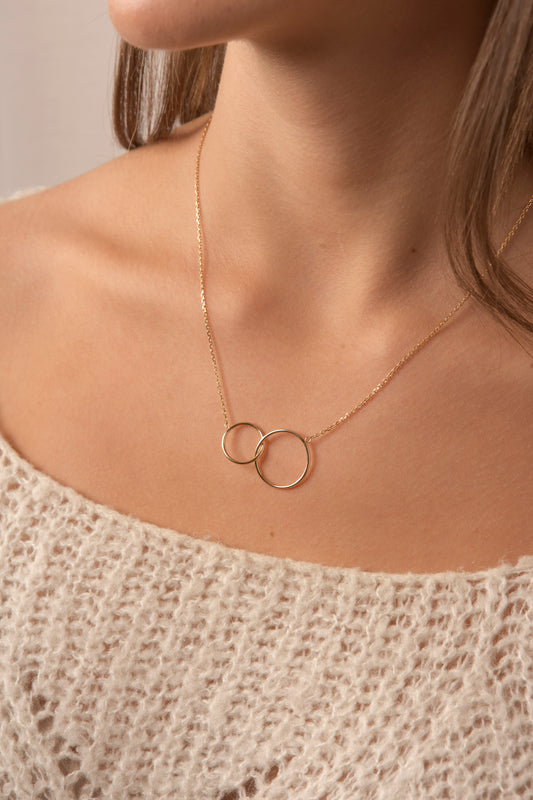 collier plaqué or cercles
