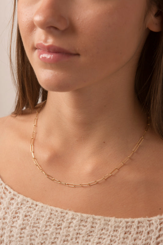 collier maille allongée fine