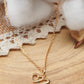 collier plaqué or avec pendentif double coeur