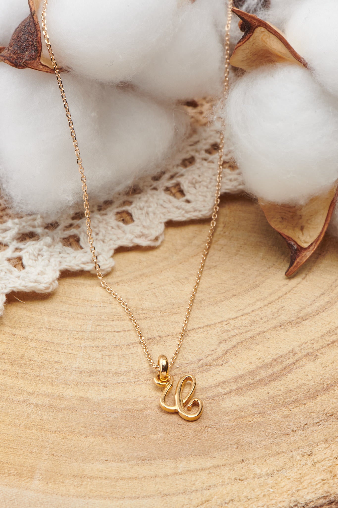 collier plaqué or lettre C