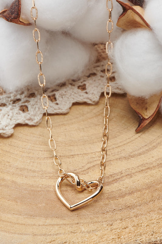 collier plaqué or pendentif  coeur