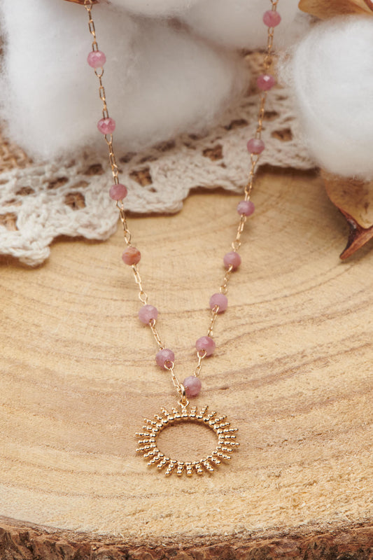 collier tourmaline rose