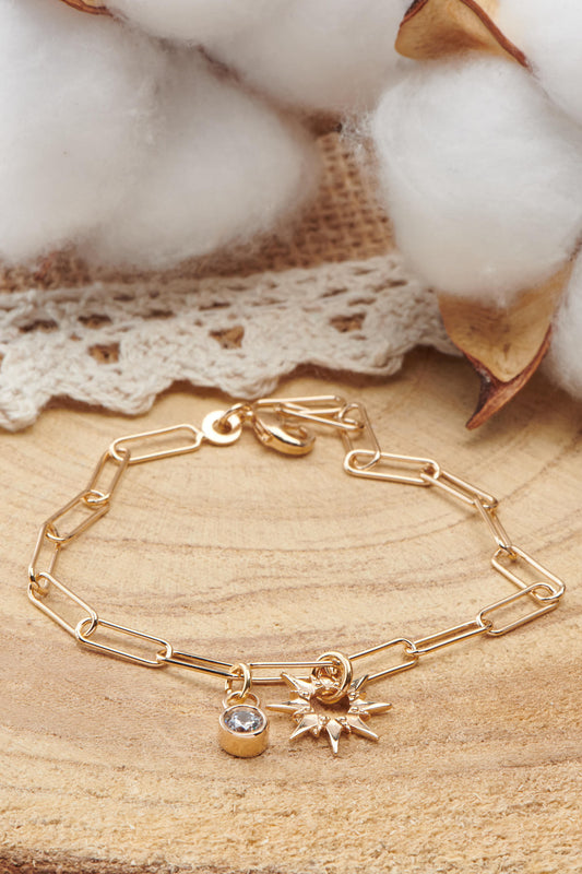 bracelet en plaqué or avec charms cadenas 
