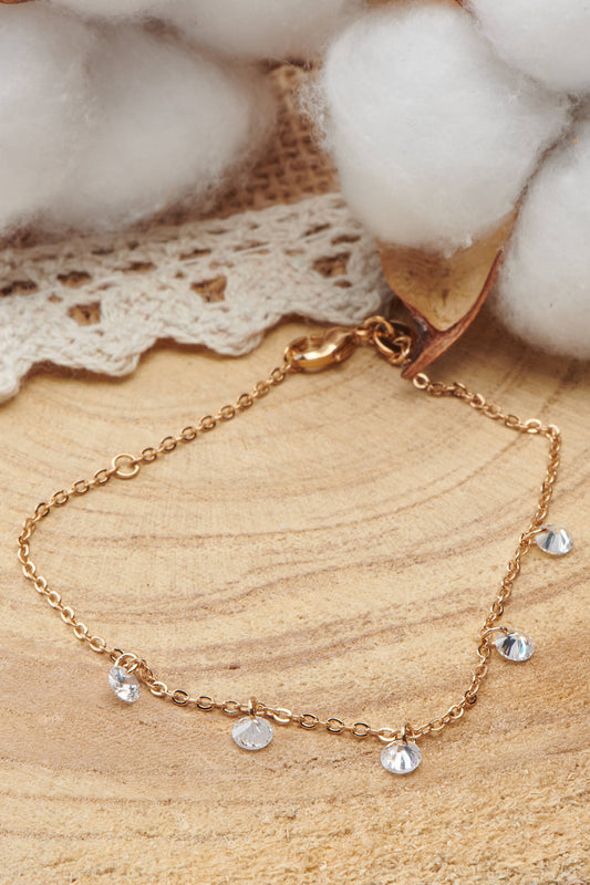 bracelet plaqué or avec oxyde de zirconium
