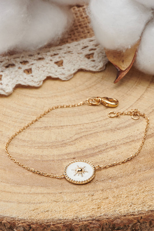 Bracelet en plaqué or motif étoile en émail
