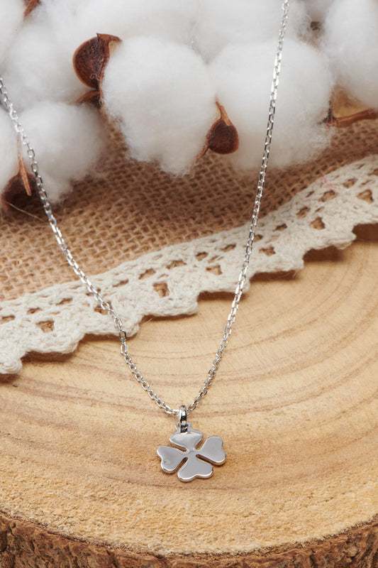 collier argent trèfle 