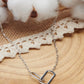 collier argent rectangulaire