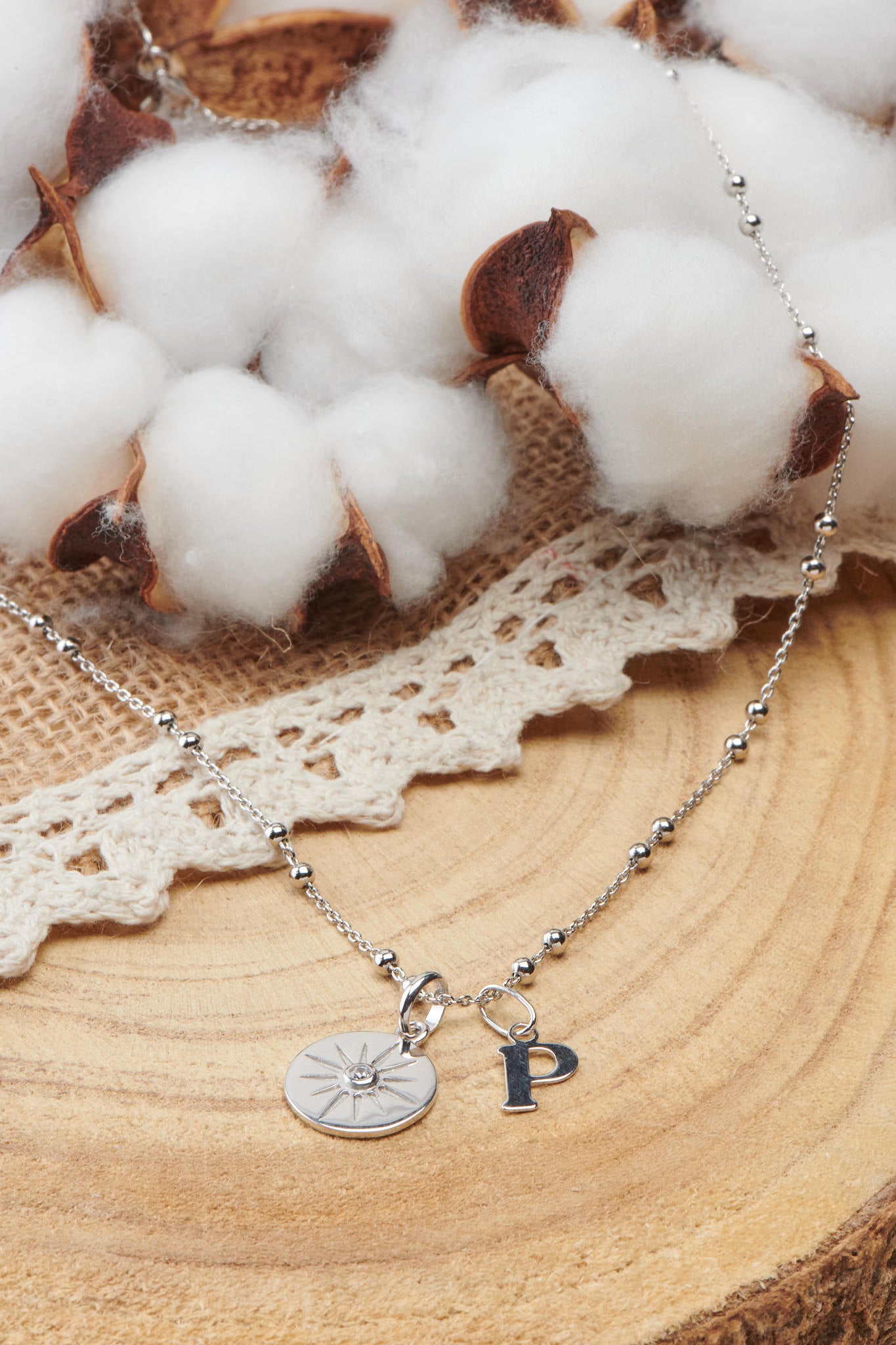 collier argent lettre P