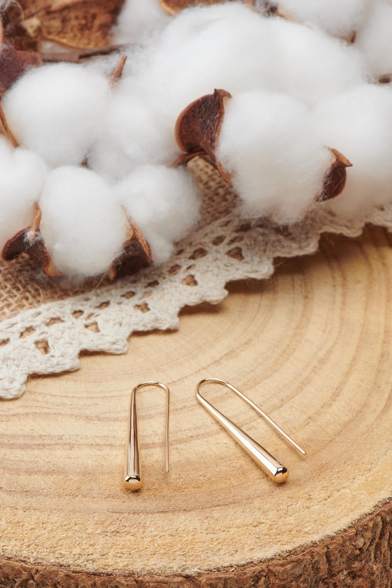 boucle d'oreilles pendantes en plaqué or en forme de goutte