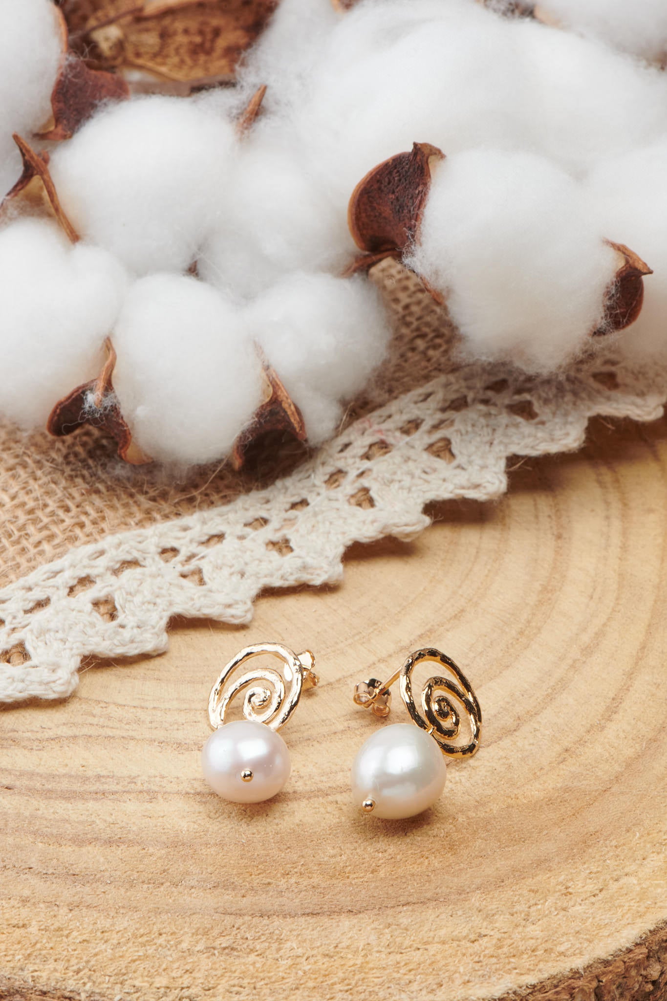 boucles pendantes avec perle de culture