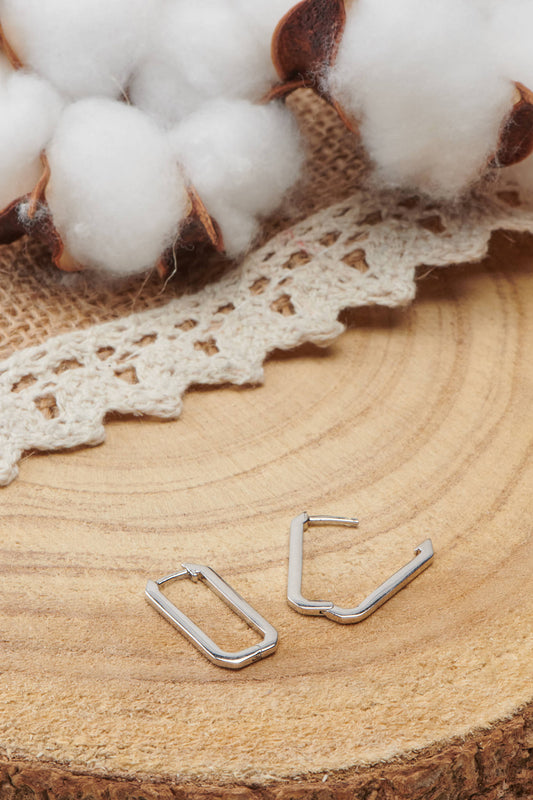 boucles en argent rectangulaire