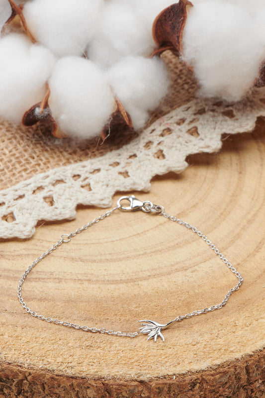 bracelet en argent motif bouquet