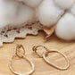 boucles d'oreille avec anneaux froissés en plaqué or